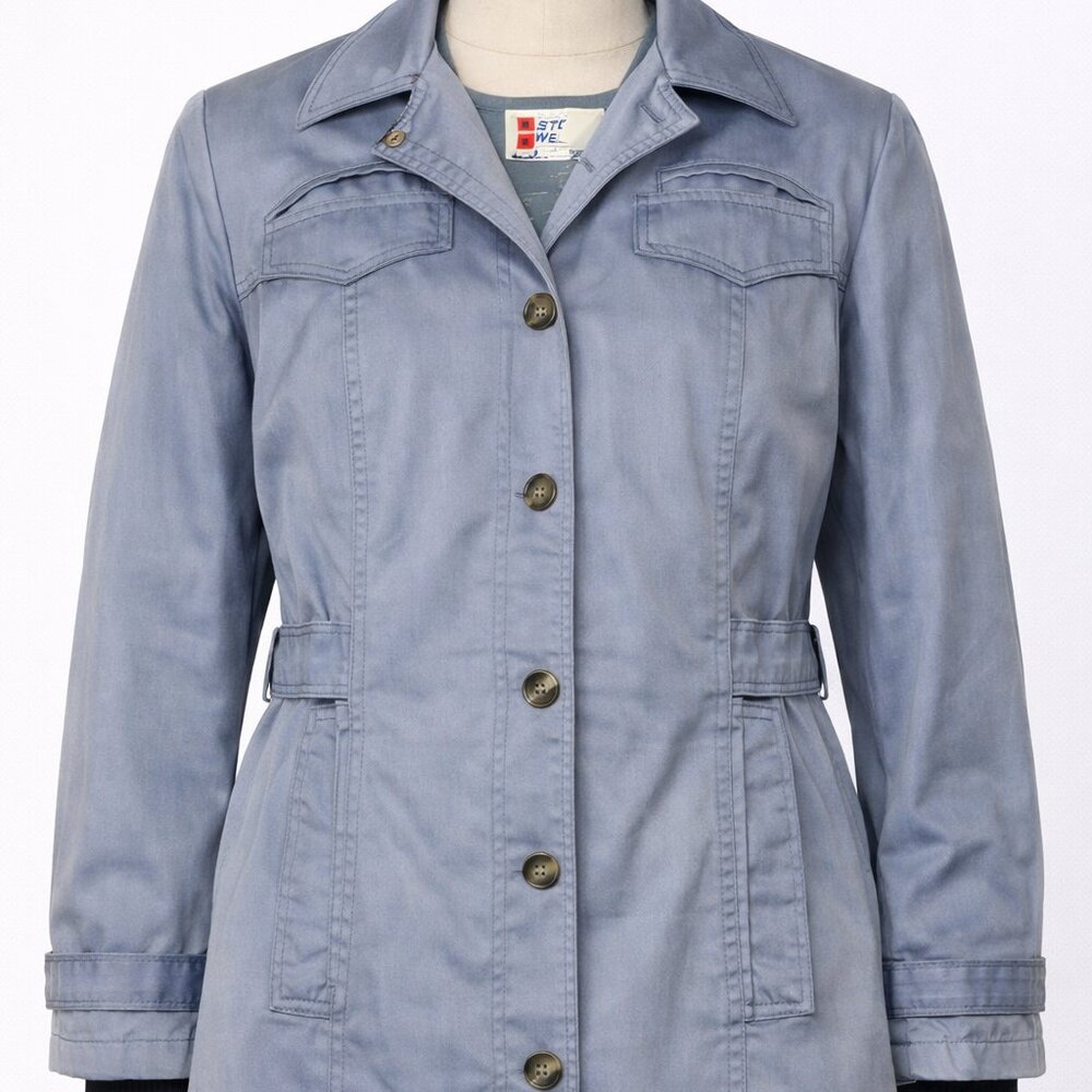 VTG Stormy Weather Overcoat Trench Coat Button Up Zip Out Liner Women's 11/12
